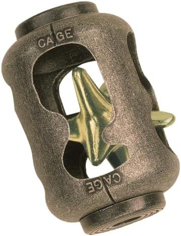 Cage hanayama cast metal puzzle assembled on a work bench