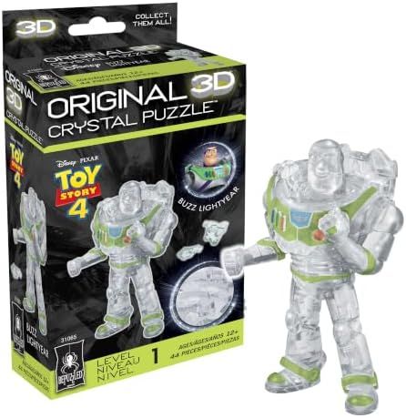 Disney Buzz Lightyear original 3d crystal puzzle assembled on a work bench