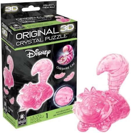 Disney Cheshire Cat original 3d crystal puzzle assembled on a work bench