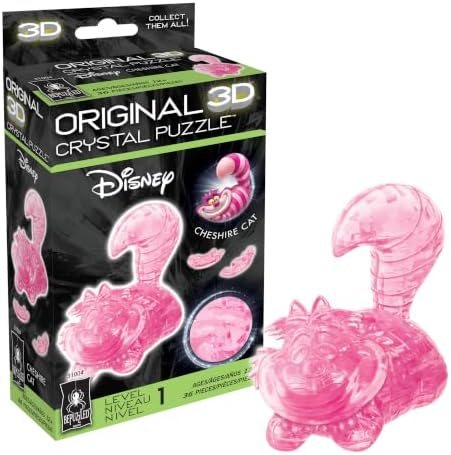 Disney Cheshire Cat original 3d crystal puzzle assembled on a work bench
