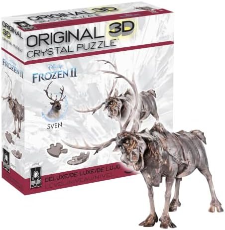 Disney Frozen Sven deluxe 3d crystal puzzle assembled on a work bench