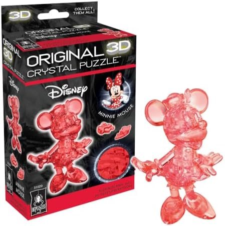 Disney Minnie Mouse original 3d crystal puzzle assembled on a work bench