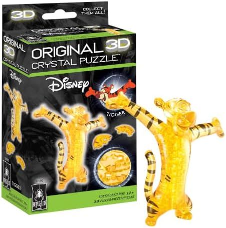Disney Tigger original 3d crystal puzzle assembled on a work bench