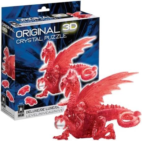 Dragon deluxe 3d crystal puzzle assembled on a work bench