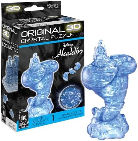 Genie Disney Aladdin original 3d crystal puzzle assembled on a work bench