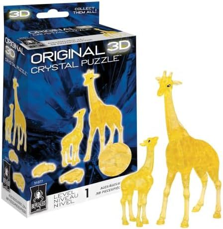 Giraffe original 3d crystal puzzle assembled on a work bench