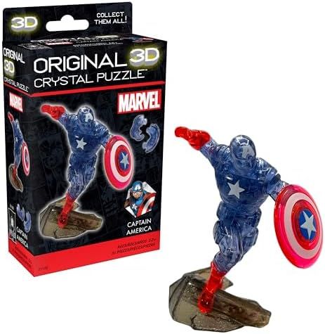Marvel Captain America original 3d crystal puzzle assembled on a work bench