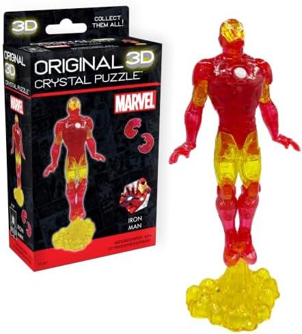 Marvel Iron Man original 3d crystal puzzle assembled on a work bench