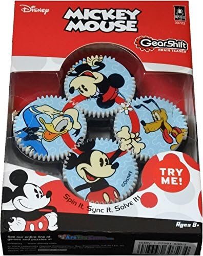 Mickey/Minnie Gearshift gearshift brain teaser assembled on a work bench