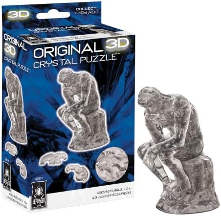 Thinker original 3d crystal puzzle assembled on a work bench