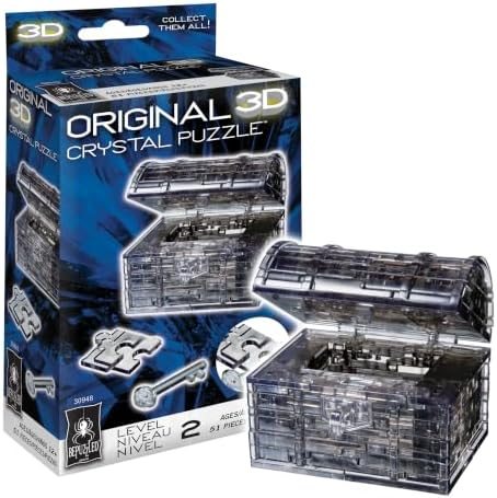 Treasure Chest original 3d crystal puzzle assembled on a work bench