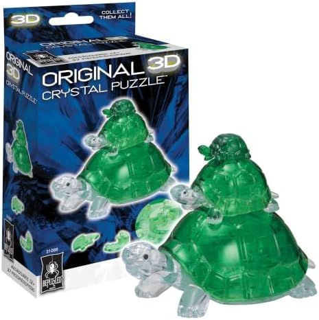 Turtles original 3d crystal puzzle assembled on a work bench