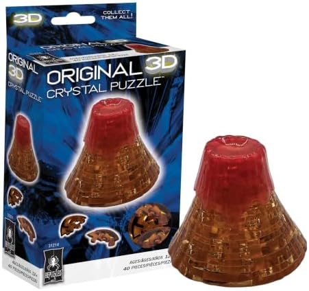 Volcano original 3d crystal puzzle assembled on a work bench